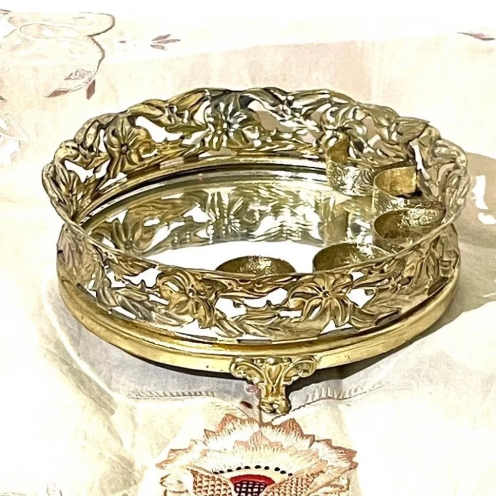 Vintage Gilt Mirrored Lipstick Holder